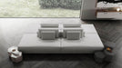 Modloft Sofa Spruce Modular Double Sofa with Large Armless Chairs in Chalk Fabric