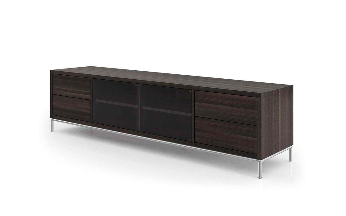 Modloft TV Stand Smoked Oak Lenox Media Cabinet Low Profile TV Stand - Available in 3 Colours