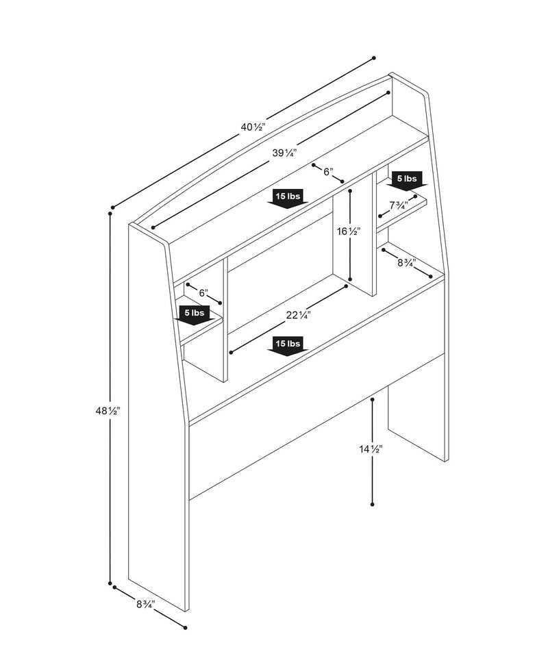 Modubox Astrid Bedroom Collection Astrid Twin Headboard - Multiple Options Available