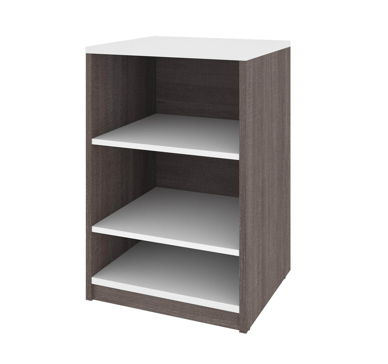 Modubox Bookcase Bark Grey & White Cielo 19.5“ Low Storage Unit - Available in 2 Colours