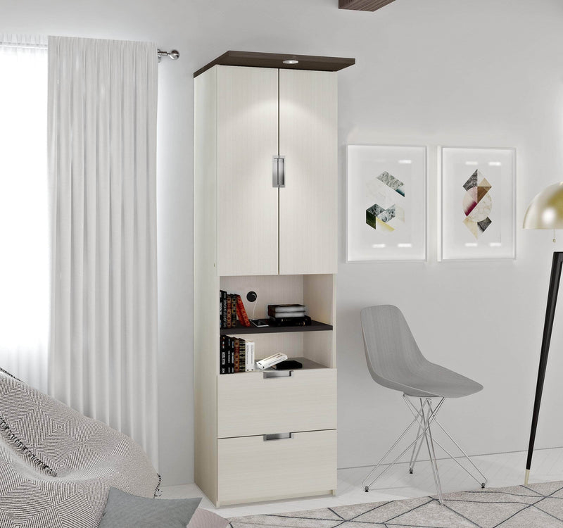 Modubox Bookcase Lumina Storage Unit with 2 Drawers - Available in 2 Colours