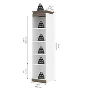 Modubox Bookcase Orion 20"W Narrow Shelving Unit - Available in 2 Colours