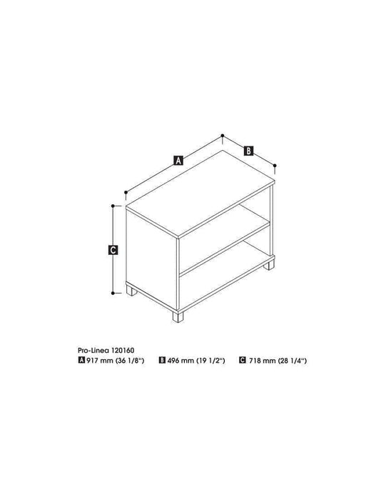 Modubox Bookcase Pro-Linea Low 2 Shelf Bookcase - Available in 2 Colours