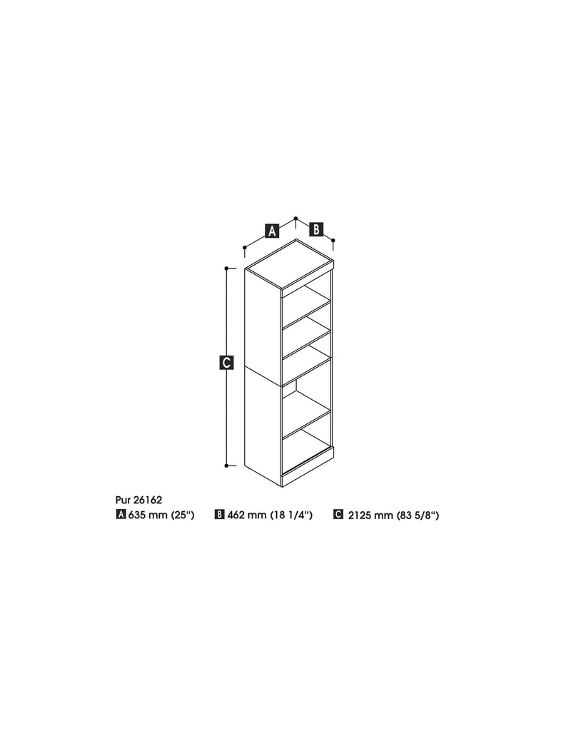 Modubox Bookcase Pur 25“ Storage Unit - Available in 4 Colours