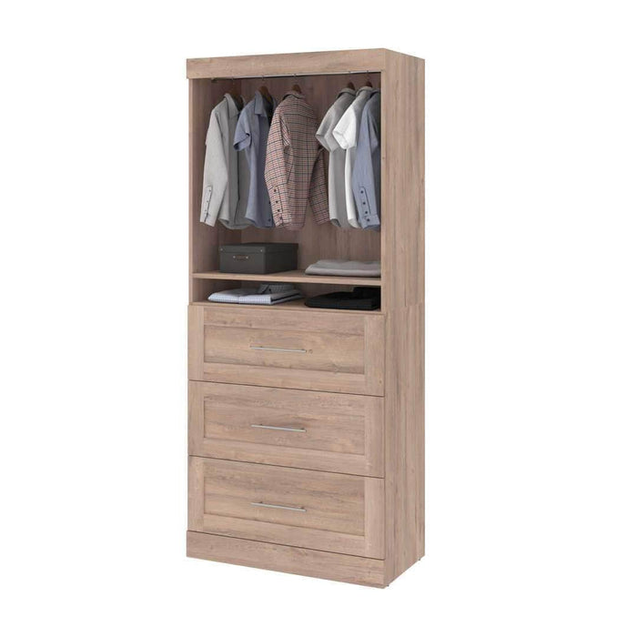 Modubox Bookcase Rustic Brown Pur 36” Storage Unit with 3 Drawers - Available in 4 Colours