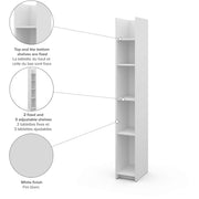 Modubox Bookcase Small Space 10“ Narrow Shelving Unit - Available in 2 Colours