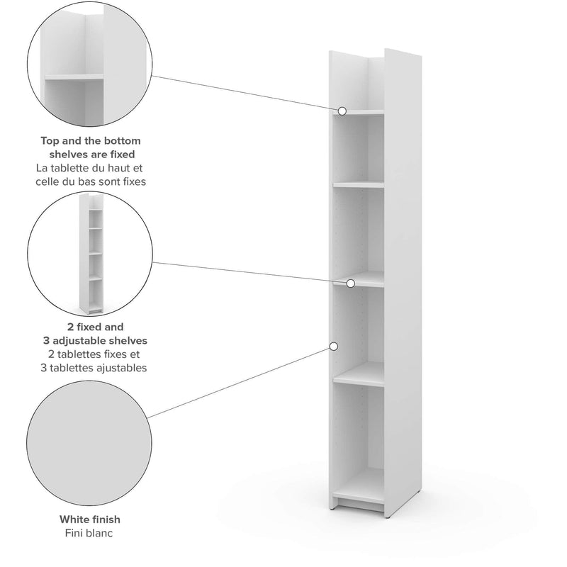 Modubox Bookcase Small Space 10“ Narrow Shelving Unit - Available in 2 Colours