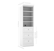 Modubox Bookcase Versatile 25” Storage Unit with 3 Drawers - Available in 2 Colours