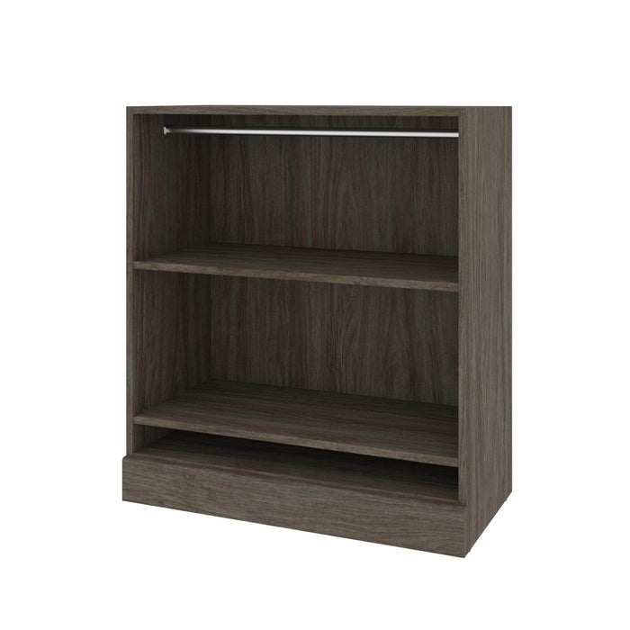 Modubox Bookcase Walnut Grey Versatile Low Storage Unit With Rod - Available in 2 Colours