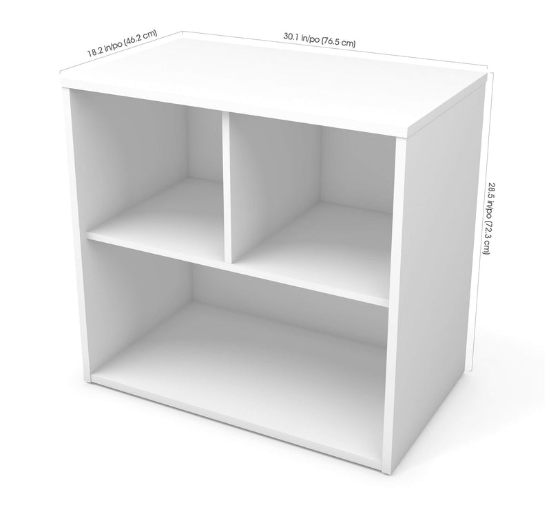 Modubox Bookcase White i3 Plus Low Storage Unit - White