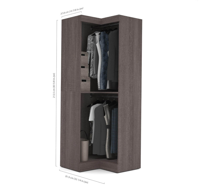 Modubox Closet Organizer Bark Grey Pur 33W Corner Closet Organizer - Bark Grey