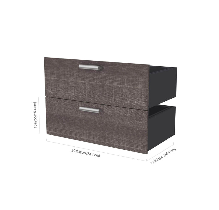 Modubox Closet Organizer Bark Grey & White Cielo 29.5” Closet Organizer with Drawers - Bark Grey & White