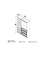 Modubox Closet Organizer White Versatile 61” Closet Organizer with Storage Cubbies and Drawers - White
