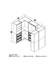 Modubox Closet Organizer White Versatile U-Shaped Walk-In Closet Organizer - In White