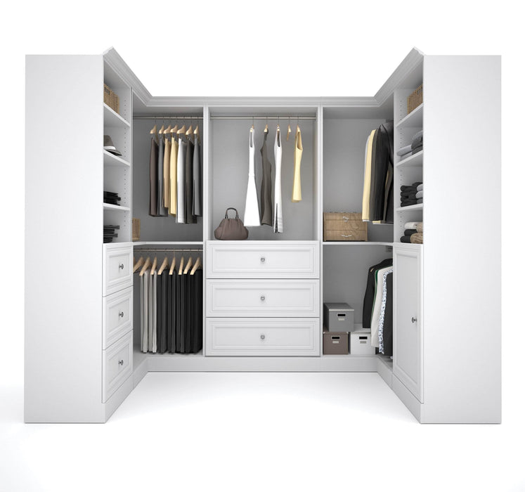 Modubox Closet Organizer White Versatile U-Shaped Walk-In Closet Organizer - In White