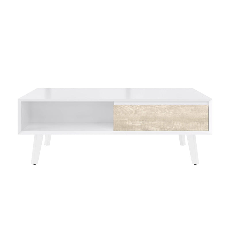 Modubox Coffee Table Adara 48W Coffee Table in UV White and Mountain Ash Grey