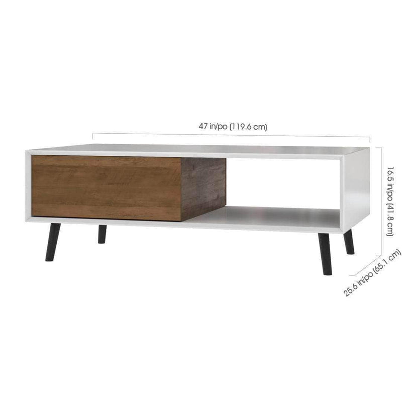 Modubox Coffee Table Alga Coffee Table in White and Walnut Brown