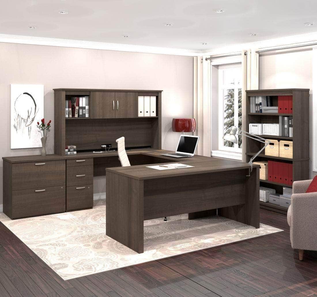 Modubox Logan U-Shaped Desk With File Cabinet — Wholesale Furniture Brokers  Canada