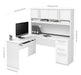 Modubox Computer Desk Innova L-Shaped Desk with Pedestal and Hutch - Available in 3 Colours