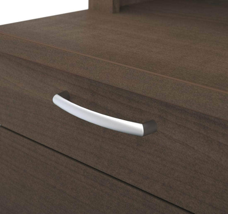 Modubox Computer Desk Logan U-Shaped Desk with Hutch, Lateral File Cabinet, and Bookcase