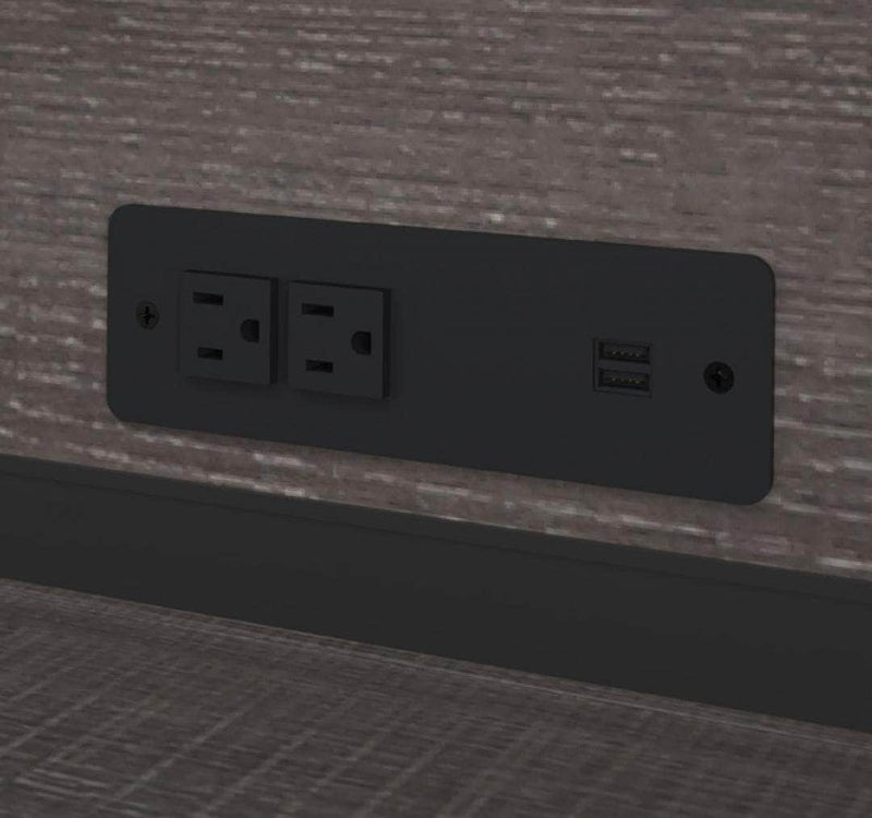 Modubox Computer Desk Logan U-Shaped Desk with Pedestal and Hutch - Available in 3 Colours