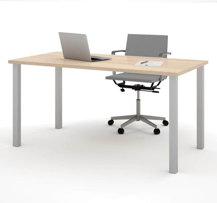 Modubox Computer Desk Northern Maple Table Desk with Square Metal Legs - Available in 8 Colours