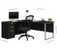 Modubox Computer Desk Pro-Concept Plus Open Side L-Shaped Desk with Pedestal
