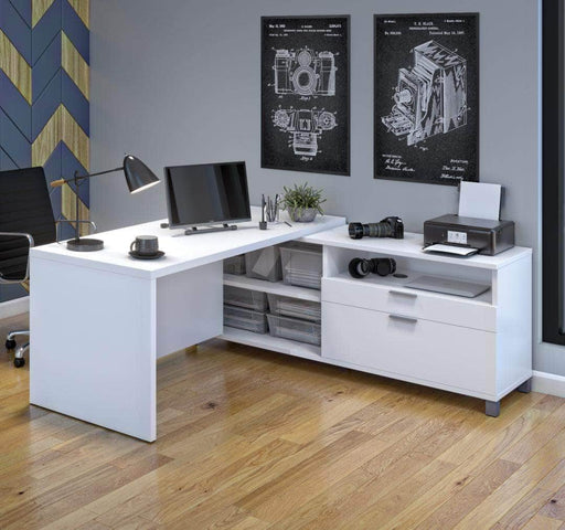 Modubox Computer Desk White Pro-Linea L-Shaped Desk - Available in 3 Colours