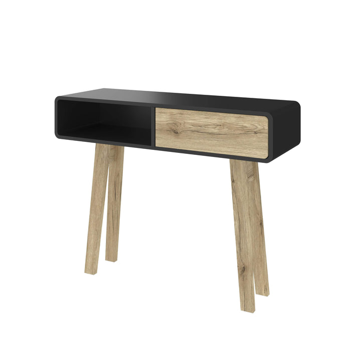 Modubox Console Table Black UV & Sandy Brown Oak Alhena 40W Console Table - Available in 2 Colours