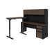 Modubox Desk Antigua & Black Connexion 2-Piece Set Including a Standing Desk and a Desk with Hutch - Available in 3 Colours