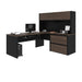 Modubox Desk Antigua & Black Connexion L-Shaped Desk with Lateral File Cabinet and Hutch - Available in 3 Colours