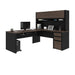 Modubox Desk Antigua & Black Connexion L-Shaped Desk with Pedestal and Hutch - Available in 3 Colours