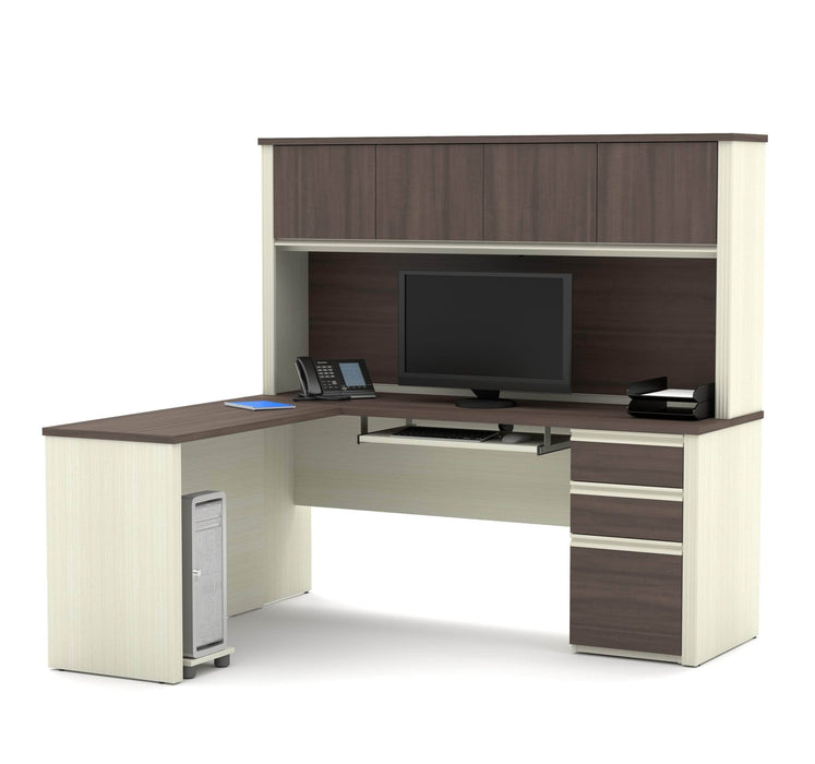 Modubox Desk Antigua Prestige+ 72W L-Shaped Desk with Pedestal and Hutch - Available in 3 Colours
