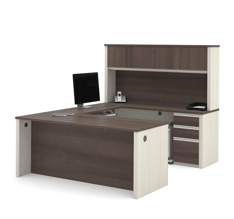 Modubox Desk Antigua Prestige+ U-Shaped Executive Desk with Hutch and 2 Pedestals - Available in 3 Colours