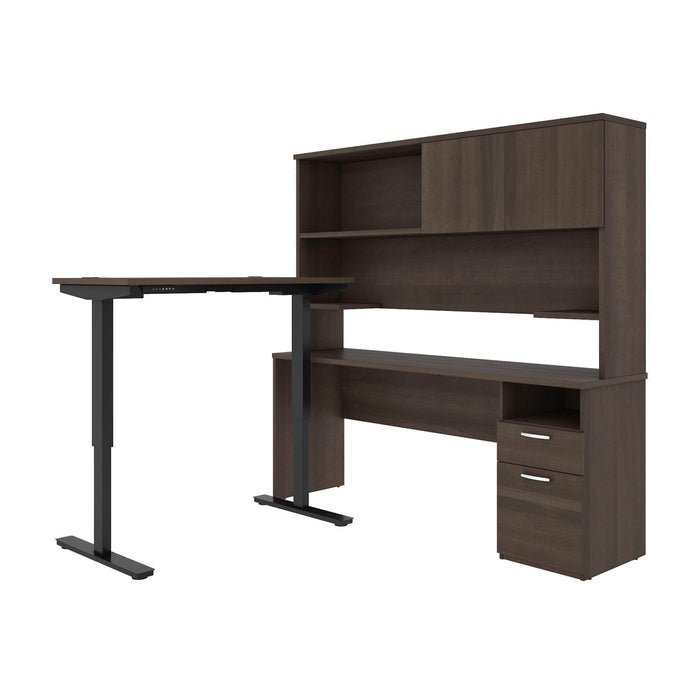 Modubox Desk Antigua Upstand 24” x 48” Standing Desk and 1 Credenza with Hutch - Available in 3 Colours