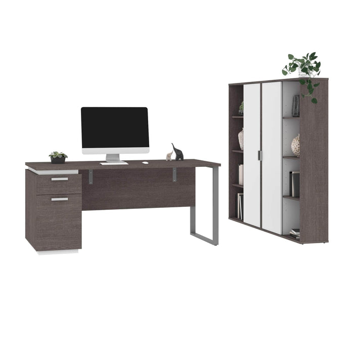 Modubox Desk Aquarius 3-Piece Set Including a Desk with Single Pedestal and 2 Storage Units with 8 Cubbies - Available in 4 Colours