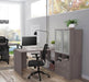 Modubox Desk Bark Grey i3 Plus L-shaped Desk with Frosted Glass Doors Hutch - Available in 3 Colours