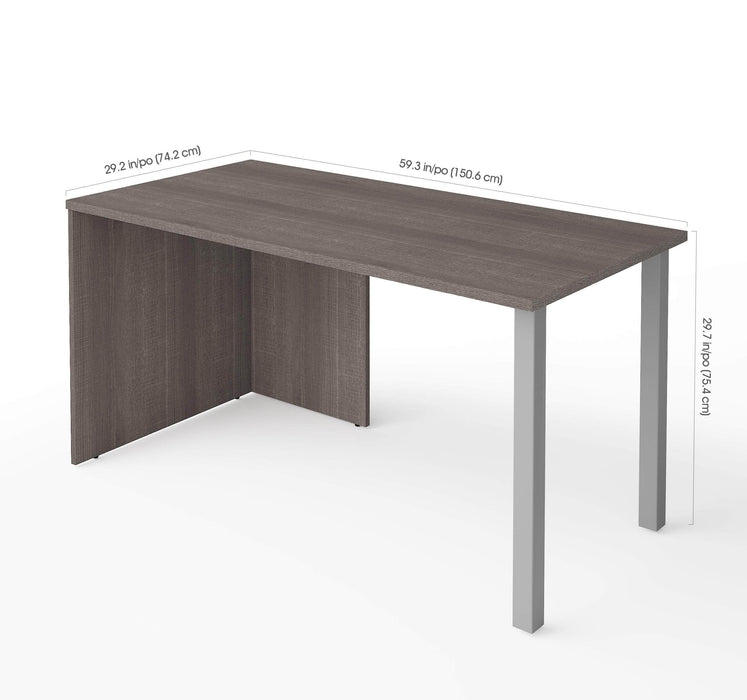 Modubox Desk Bark Grey i3 Plus Table Desk with Two Metal Legs - Bark Grey