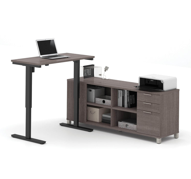 Modubox Desk Bark Grey Pro-Linea 2-Piece Set Including a Standing Desk and a Credenza - Available in 2 Colours