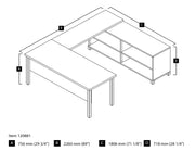 Modubox Desk Bark Grey Pro-Linea U-Shaped Executive Desk - Bark Grey