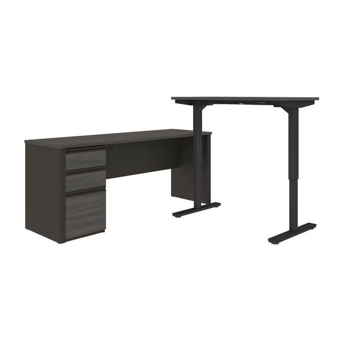 Modubox Desk Bark Grey & Slate Prestige+ 2-Piece Set Including a Standing Desk and a Desk - Available in 3 Colours