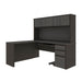 Modubox Desk Bark Grey & Slate Prestige+ 72W L-Shaped Desk with Pedestal and Hutch - Available in 3 Colours