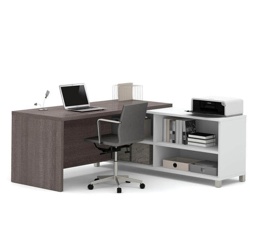 Modubox Desk Bark Grey & White Pro-Linea L-Shaped Desk - Available in 2 Colours