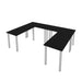 Modubox Desk Black Universel 4-Piece Set Including 4 24″ × 48″ Table Desks with Square Metal Legs - Available in 3 Colours