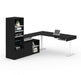 Modubox Desk Black Viva 3-Piece Set Including an L-Shaped Standing Desk, a Credenza, and a Hutch - Available in 2 Colours