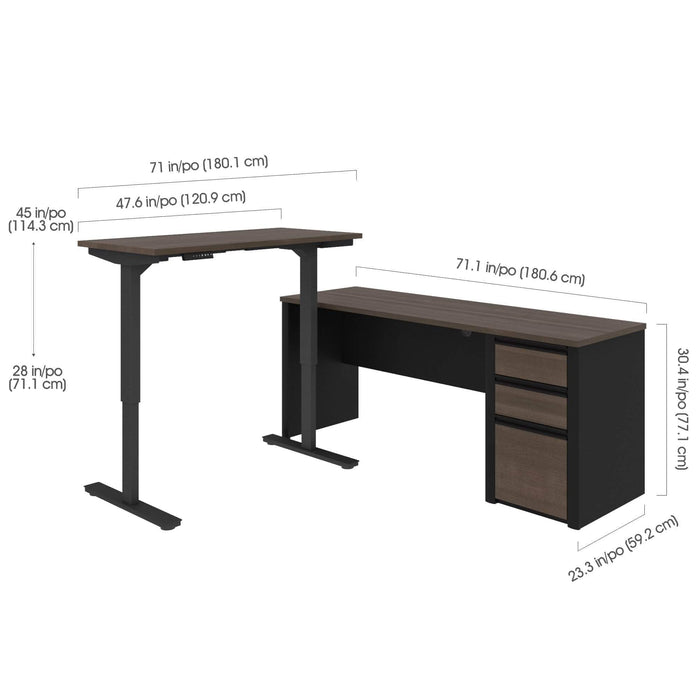 Modubox Desk Connexion 2-Piece Set Including a Standing Desk and a Desk - Available in 3 Colours
