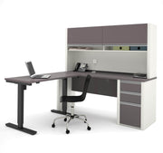 Modubox Desk Connexion 2-Piece Set Including a Standing Desk and a Desk with Hutch - Available in 3 Colours