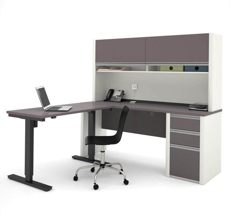 Modubox Desk Connexion 2-Piece Set Including a Standing Desk and a Desk with Hutch - Available in 3 Colours