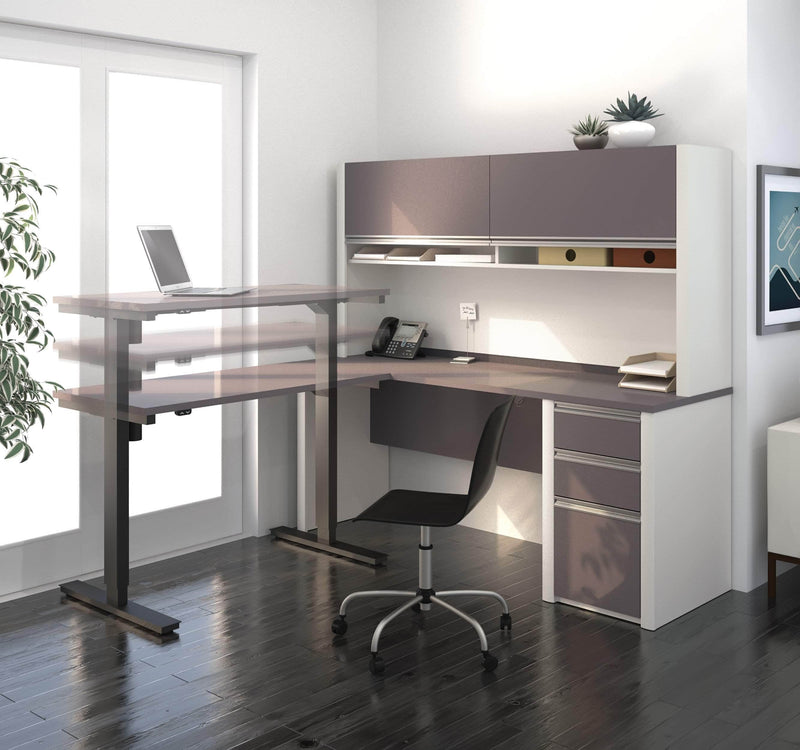Modubox Desk Connexion 2-Piece Set Including a Standing Desk and a Desk with Hutch - Available in 3 Colours