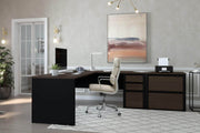 Modubox Desk Connexion 2-Piece Set Including an L-Shaped Desk and a Lateral File Cabinet - Available in 3 Colours